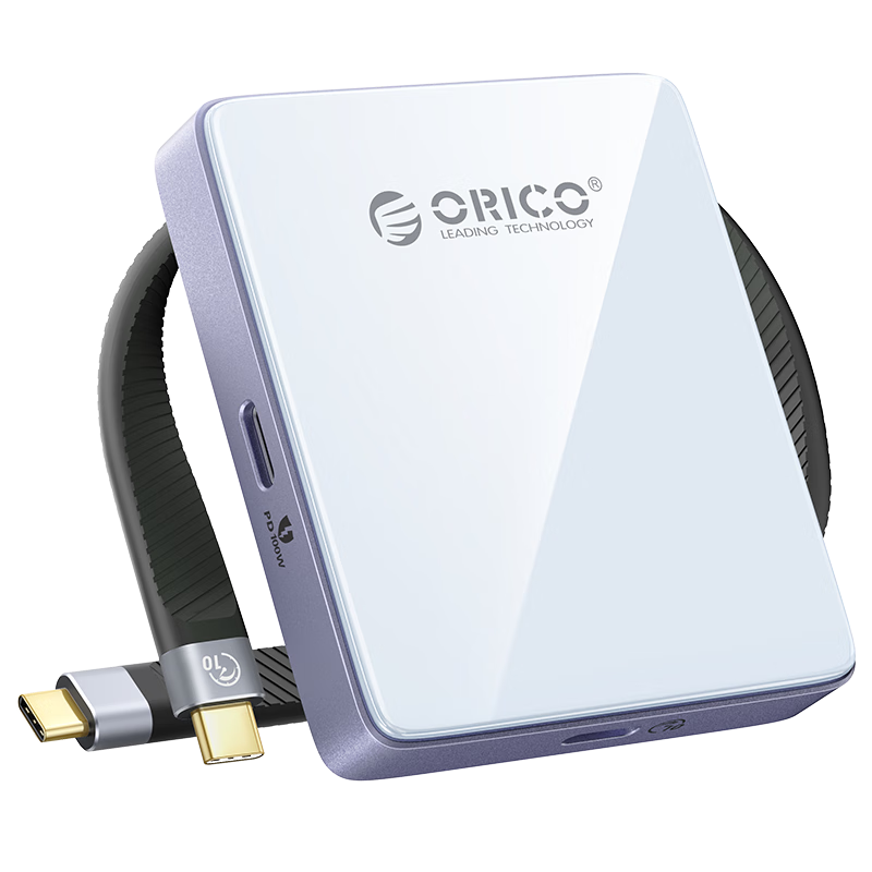 ORICO Magnetic Hard Drive Enclosure, 2230/2242 SSD Enclosure for M.2 NVMe, Compatible with IPhone 17, Laptops, Expansion, Electronic Urine Bag, AP42P Star Sea Blue