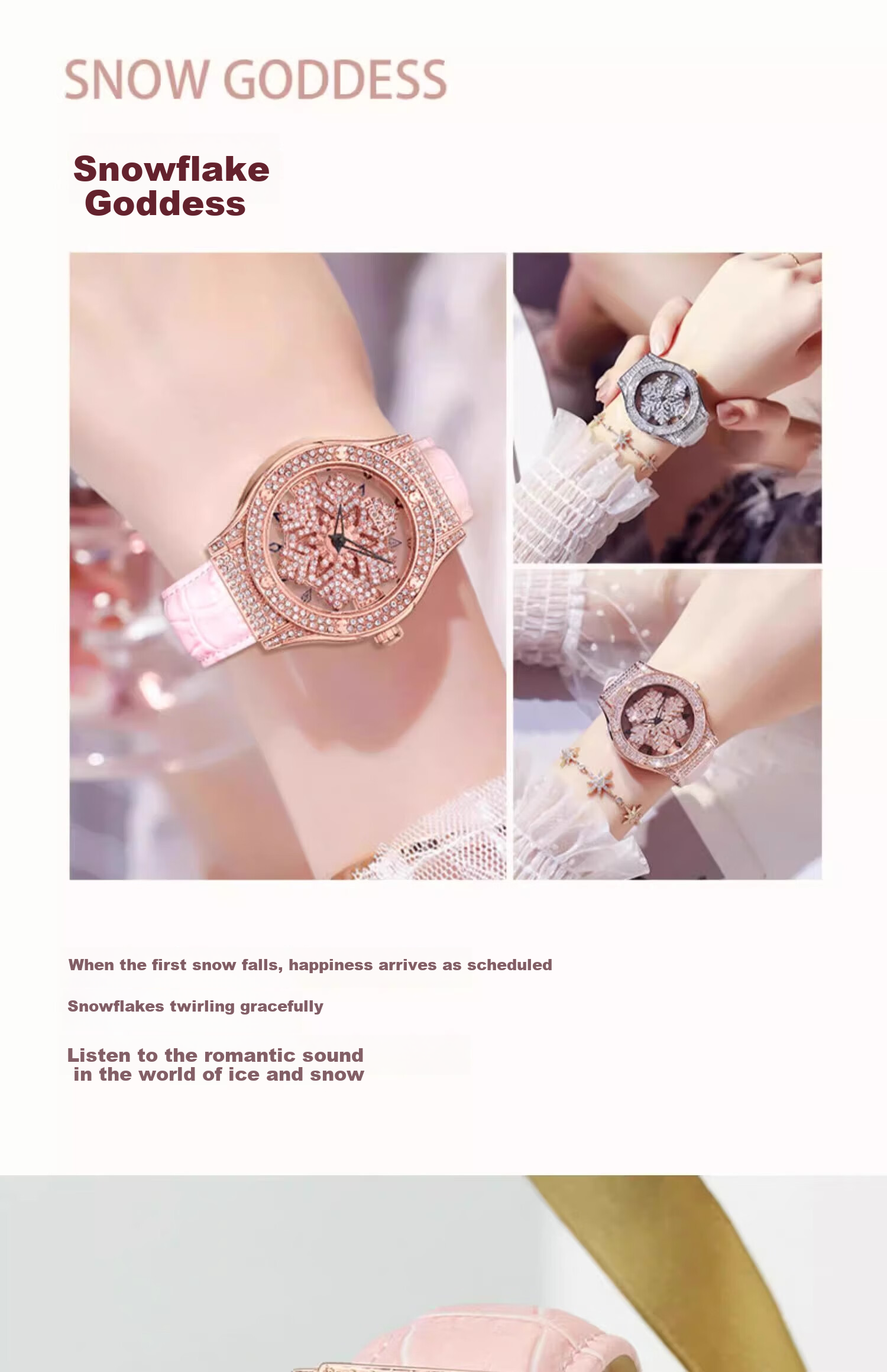 Disney Pentagram Women's Snow Goddess Quartz Watch Starry Sky Wristwatch Birthday Gift for Girlfriend 3