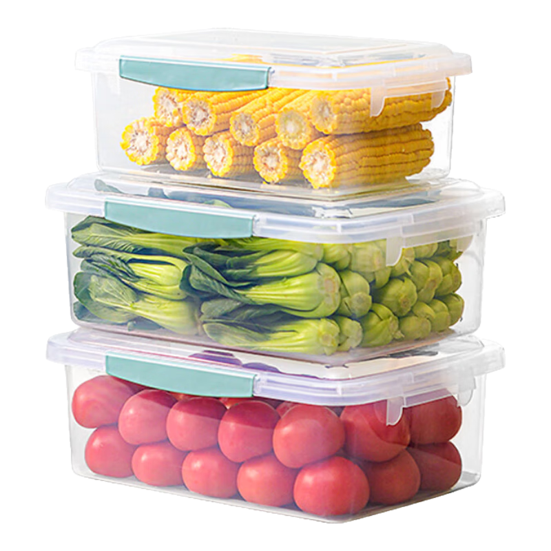 Citylong Refrigerator Storage Box Food Grade Fruit and Vegetable Fresh-Keeping Box Sealed Kimchi Pickle Snack Storage Box 7.5L 3-Pack