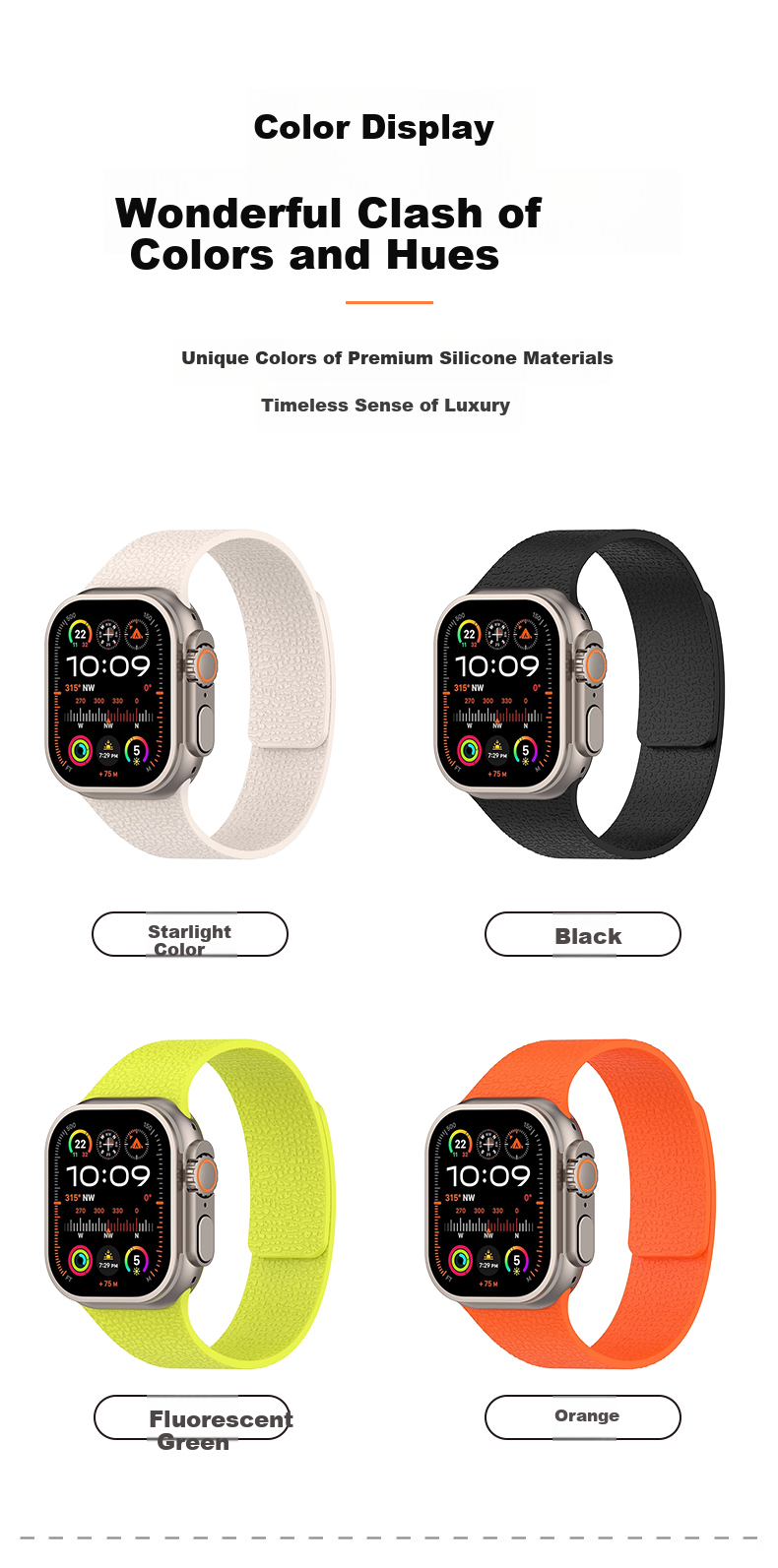 Mashi Compatible Apple Watch Band, Litchi Pattern Magnetic Silicone Strap for Ultra 4/3/iWatch S12/11/10/9/8/7/6/SE, Autumn And Winter Wristband 3
