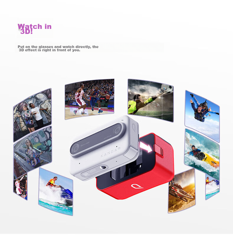 KanDao Sees Cool QooCam EGO Instant View 3D Camera, Dual-Lens 4K Action Camera VR Compatible, 3D Instant Capture, Sees Technology 3D Camera, Black 5