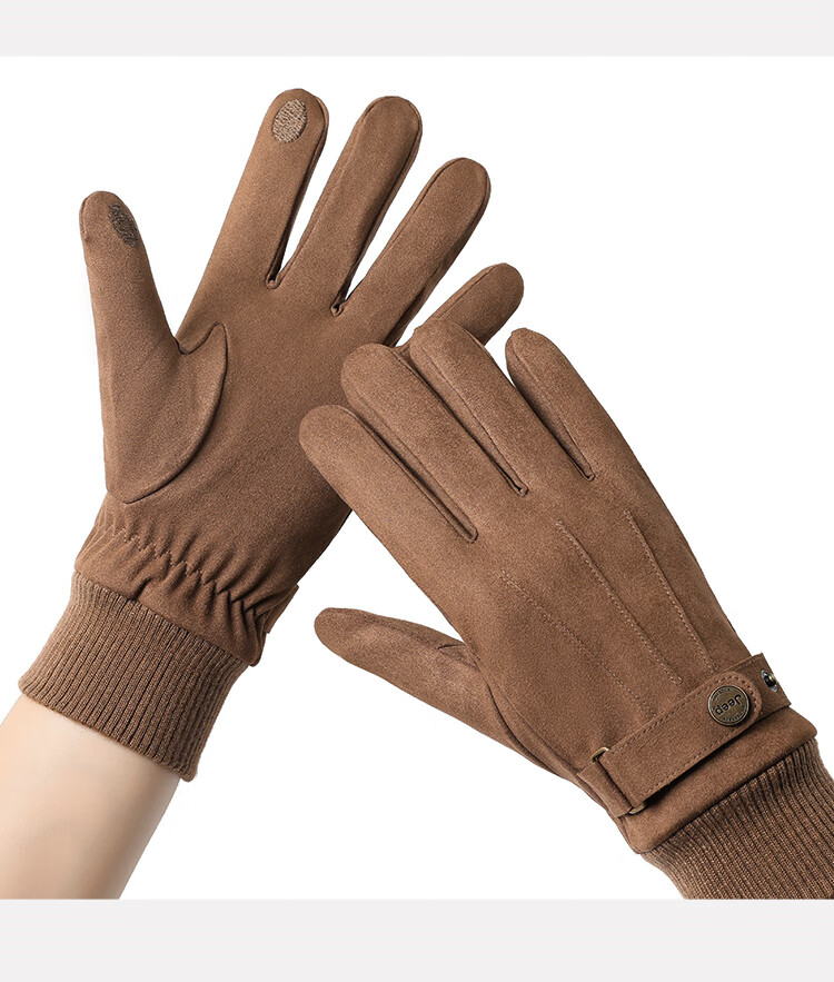 JEEP Winter Men's Fleece-Lined Thickened Leather Touchscreen Riding Gloves Windproof Warm Motorcycle Gloves 20