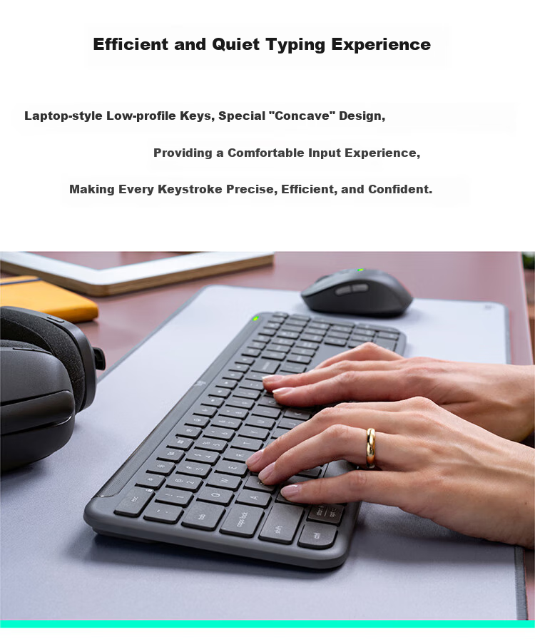 Logitech MK950 Enterprise-Grade Wireless Bluetooth Ultra-Thin Quiet Dual-Mode Office Keyboard And Mouse Set, Tablet Keyboard Premium Series, Commercial Version with 2-Year Warranty [Bulk Order Discount] 3