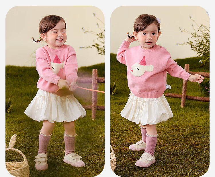 Minibala Bala Boys and Girls Sweater 2025 Winter Baby Embroidered Knitwear Infant Pullover Outerwear Sweater 14