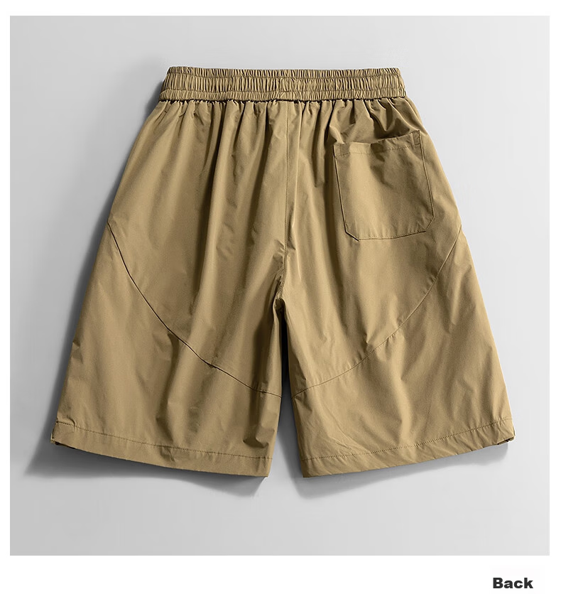 JEEP SPIRIT Men's Shorts, Summer American-Style Trendy Casual Versatile Large Size Cargo Shorts, Khaki, 4XL 6