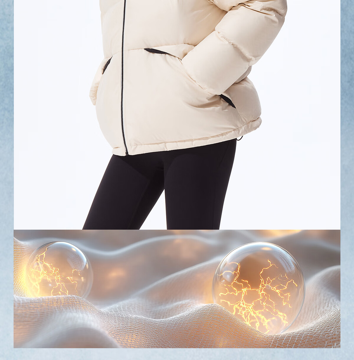 Panda Zhang Yuxi Same Style [Ice Burner] 90% Down Unisex Autumn Winter Reversible Warm High Loft Puffer Jacket, S 2