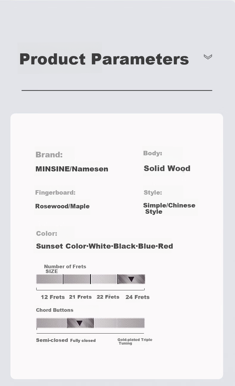 Minsine MS170/Sunset Color Electric Guitar, Beginner's Electric Guitar, Professional-Level Electronic Guitar, Single Pickup Rock Guitar 7