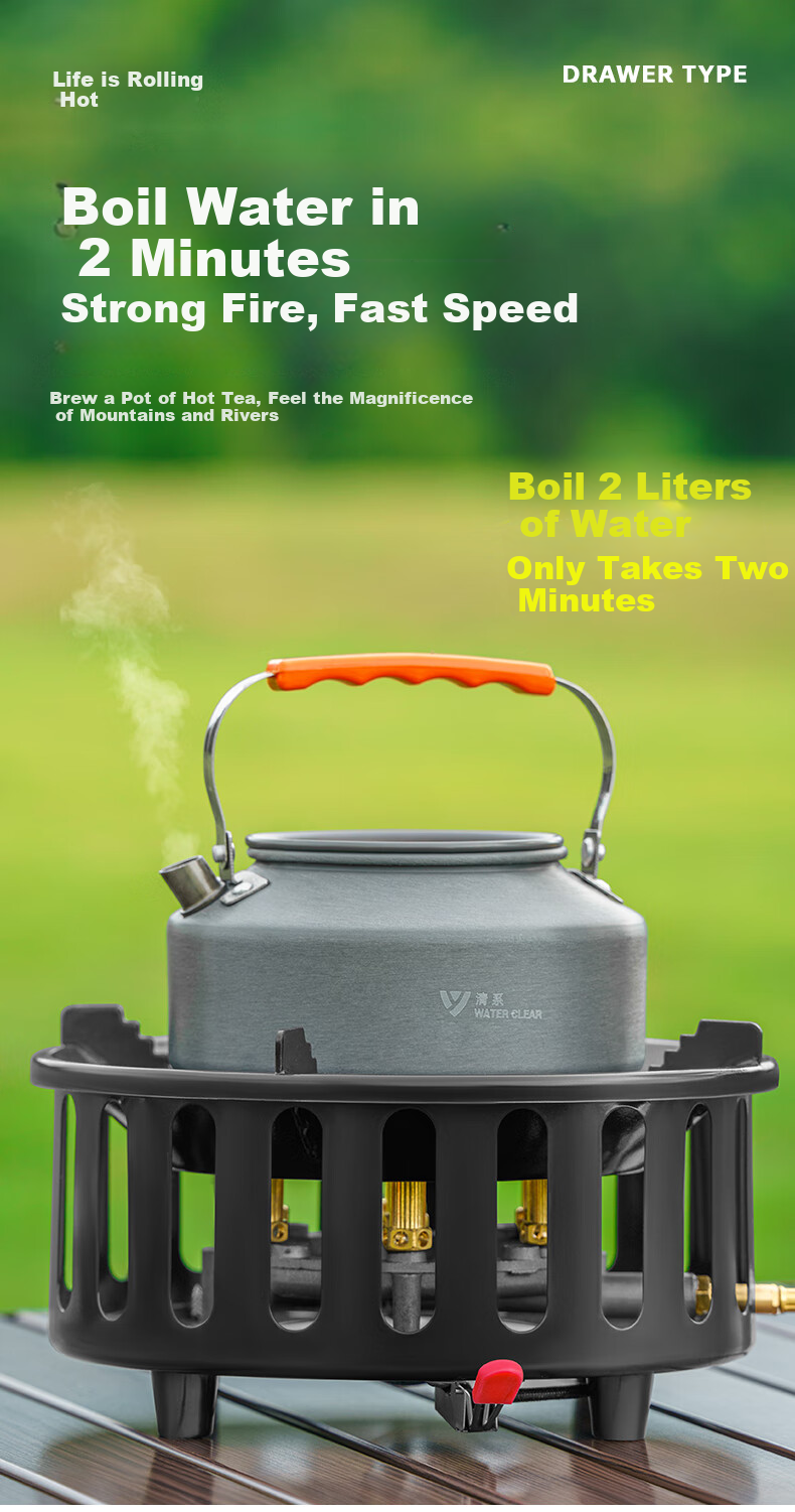 Jauto Cassette Stove Outdoor Gas Stove Portable Camping Gas Cylinder Magnetic Stove Hot Pot Camping Set 8