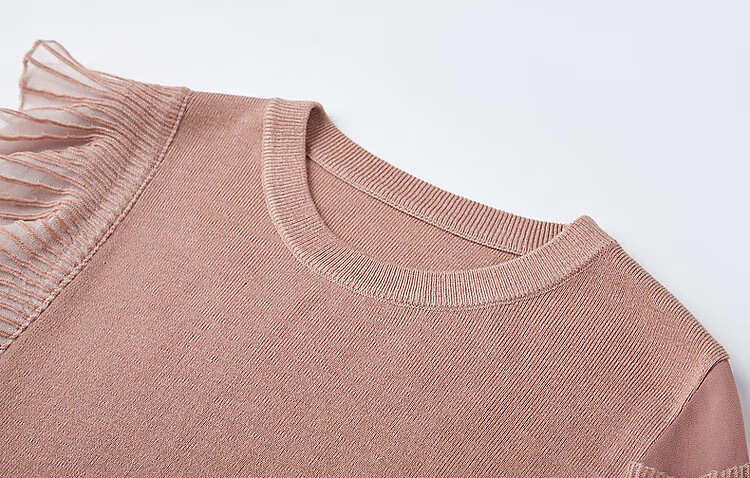 Dme [Containing Fluffy Wool] Spring And Autumn Stylish Spliced Sweater, Concealing Body Shape, Slimming Effect, Elegant Knitted Sweater for Women with High-End Feel 11