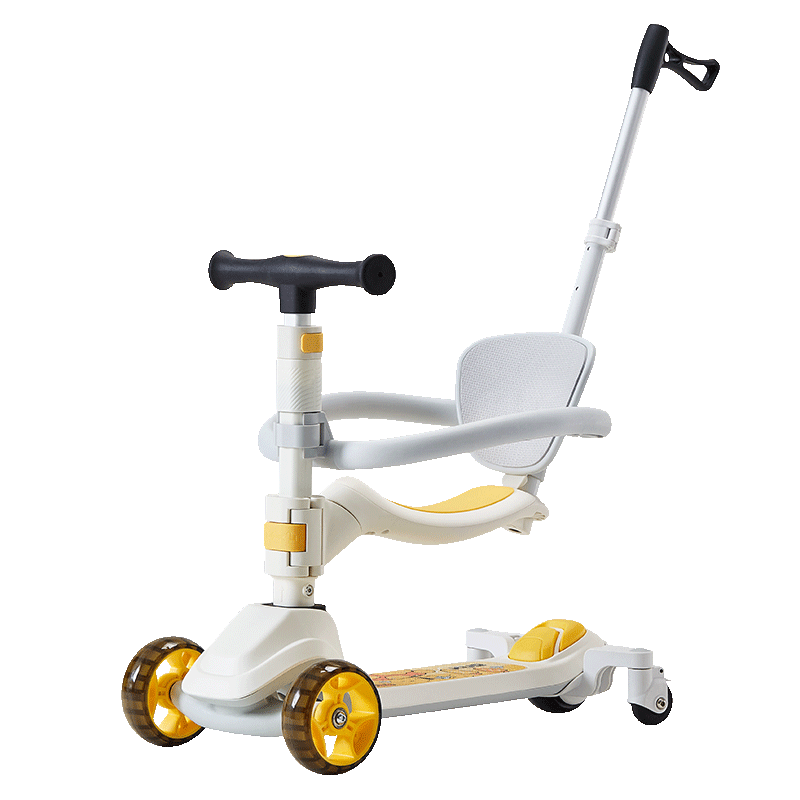 KUB Children's Scooter for Ages 3-6 Gift Flashing Wheels Foldable Multifunctional Forest Gree