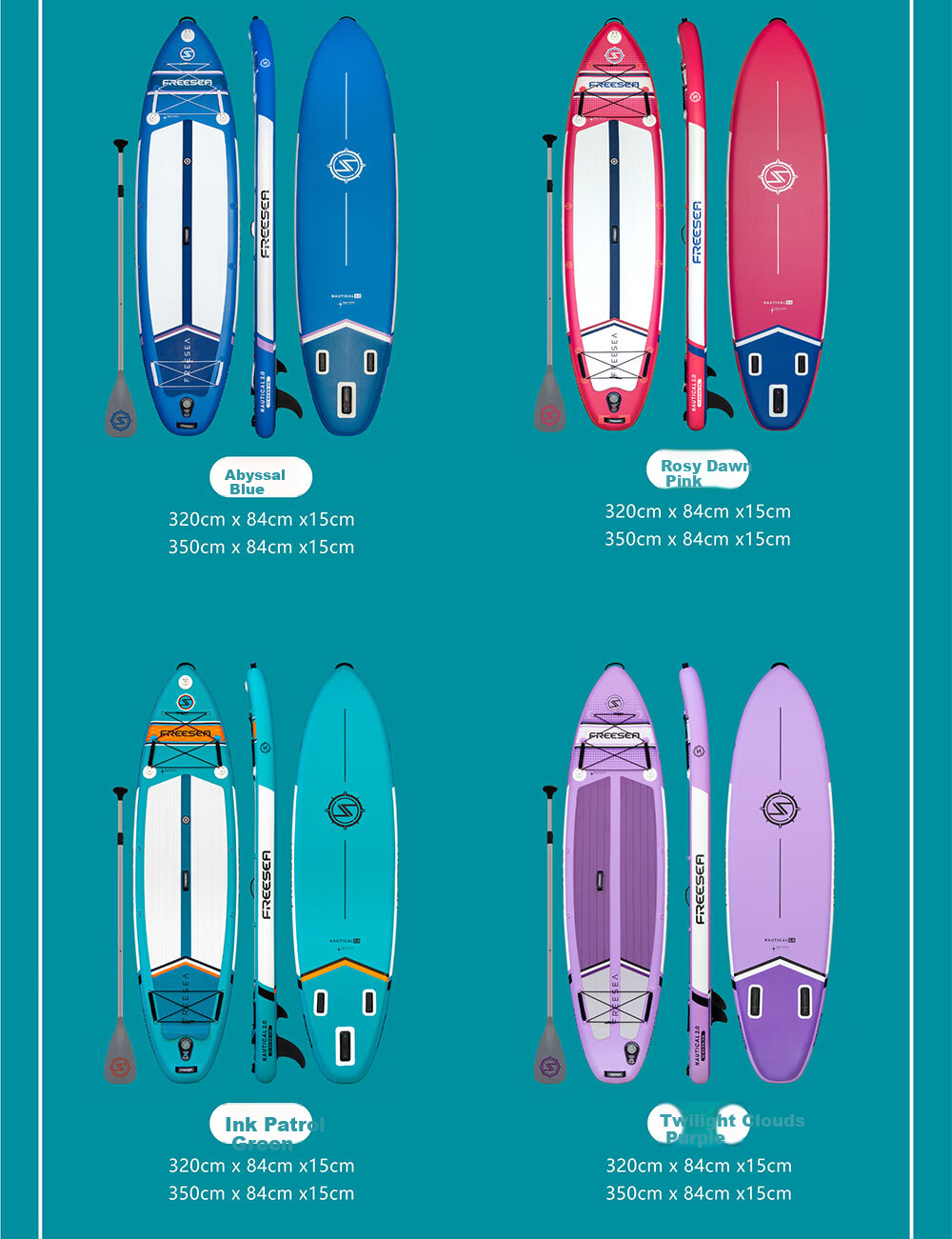 TRANS-E Creative Group Paddleboard, Sailor Surfboard, Inflatable Folding Fishing SUP, Water Rafting Board, Ink Green, 3.2 Meters 4