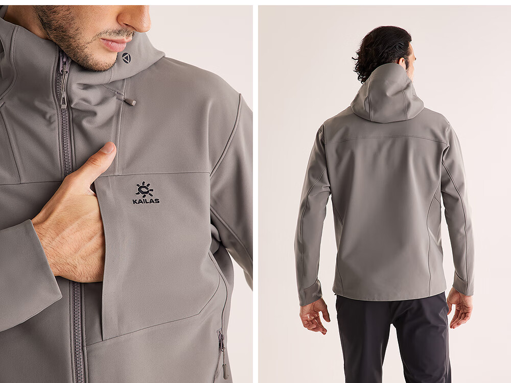 KAILAS M8 IC Hooded Softshell Jacket Men Fleece Warm Breathable Stretch Durable Windproof Hiking Coat Autumn Winter 5