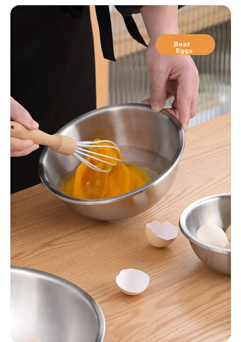 CHAHUA 304 Stainless Steel Kitchen-Specific Soup Bowl And Vegetable Bowl, Thickened Food-Grade Material, Shatterproof Vegetable Washing Bowl And Noodle Bowl, 16cm 13