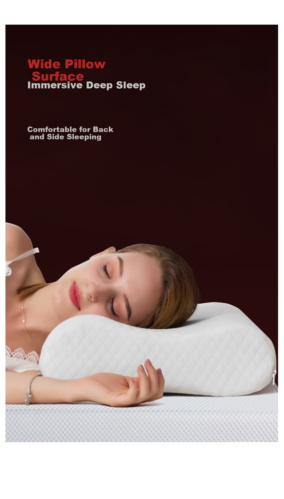 MLILY Zero Pressure Slow Rebound Memory Foam Pillow, Deep Sleep Gel Cervical Pillow Core, Single Person Curved Posture 0 Pressure Gel Pillow 6