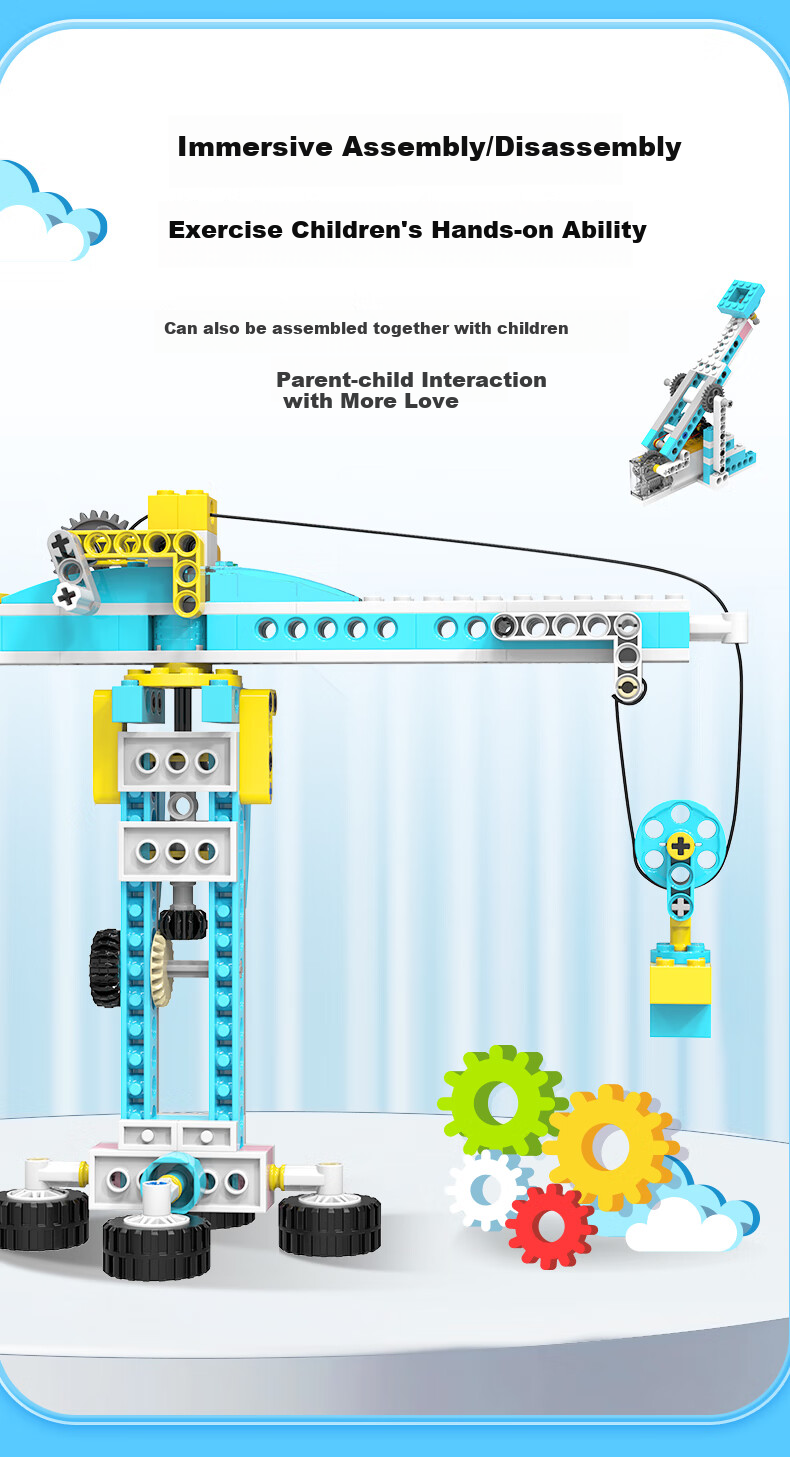 Tudao Mechanical Power Engineer Programming Robot, STEAM Children's Toy, Electric Building Blocks Assembly, Birthday Gift for Boys And Girls 3