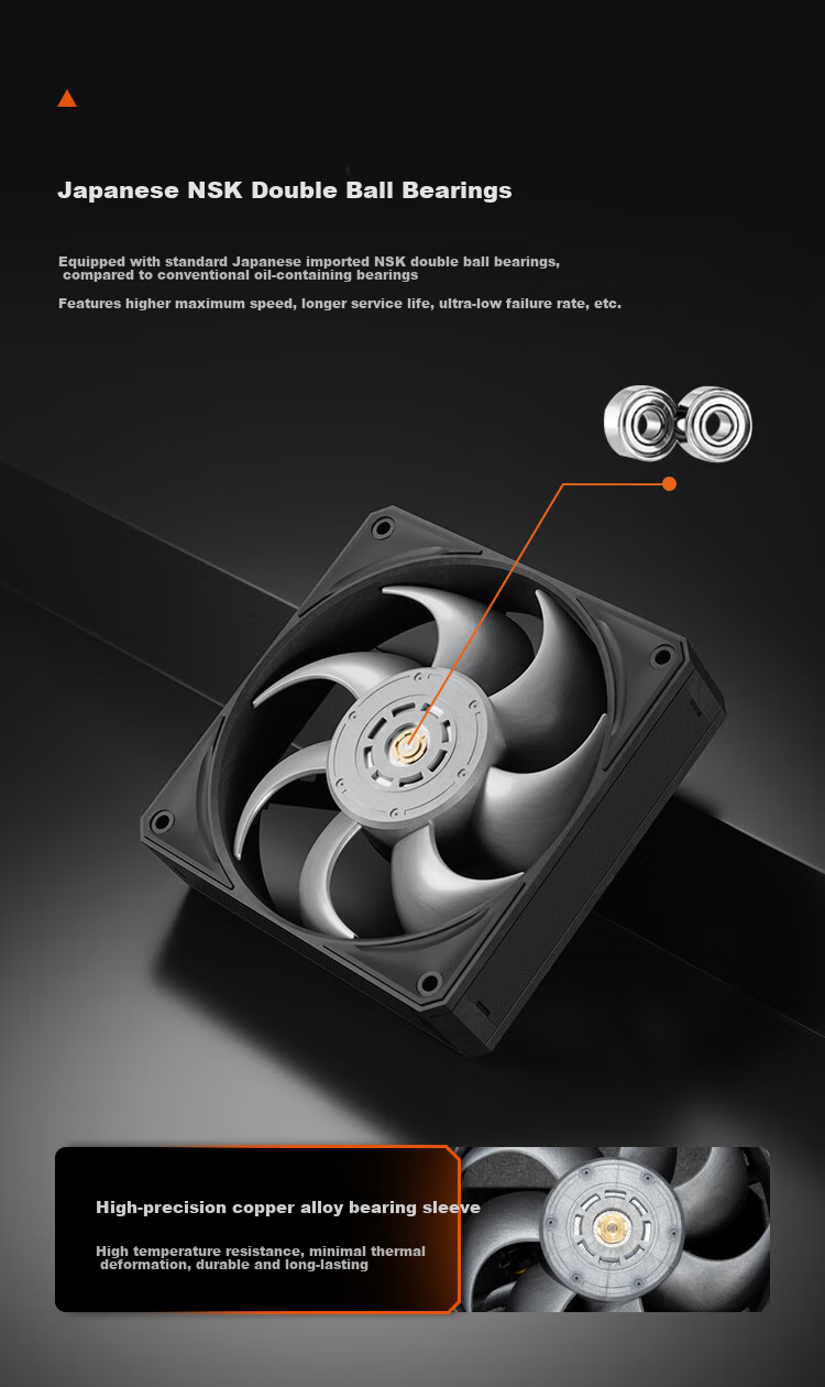 PCCOOLER Beast F9R120, Full LCP Industrial Grade High Performance High Air Pressure 12cm Computer Cooling Fa 5