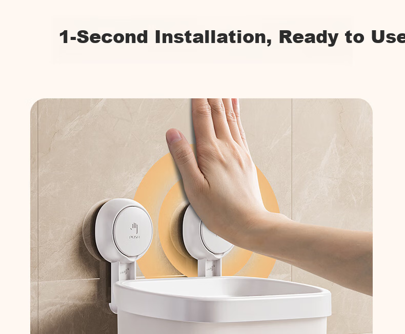 Taili Suction Cup Bathroom Tissue Box, Toilet Paper Holder, Wall-Mounted Storage Rack, Waterproof, No Drilling Required 4
