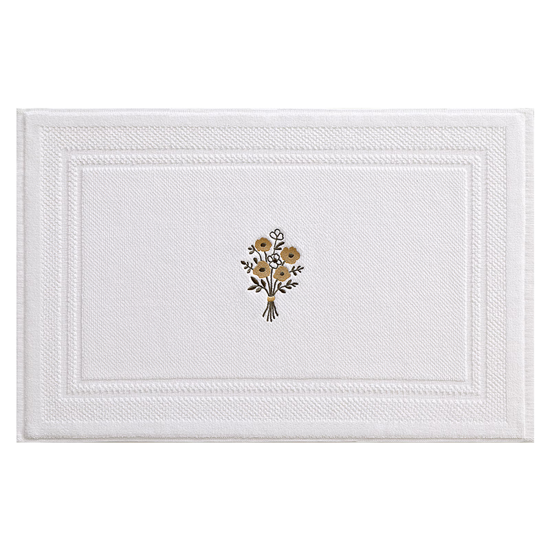 Baineng Pure Cotton Hotel Bathroom Door Water Absorption Mat Toilet Floor Mat 40x60cm