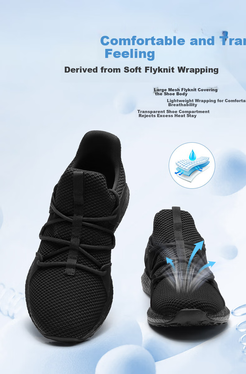 Qiangren Outdoor Sports Casual Men's Shoes, Breathable Shock-Absorbing Running Shoes, 3515 New Style Training Shoes, Black, Size 39 4
