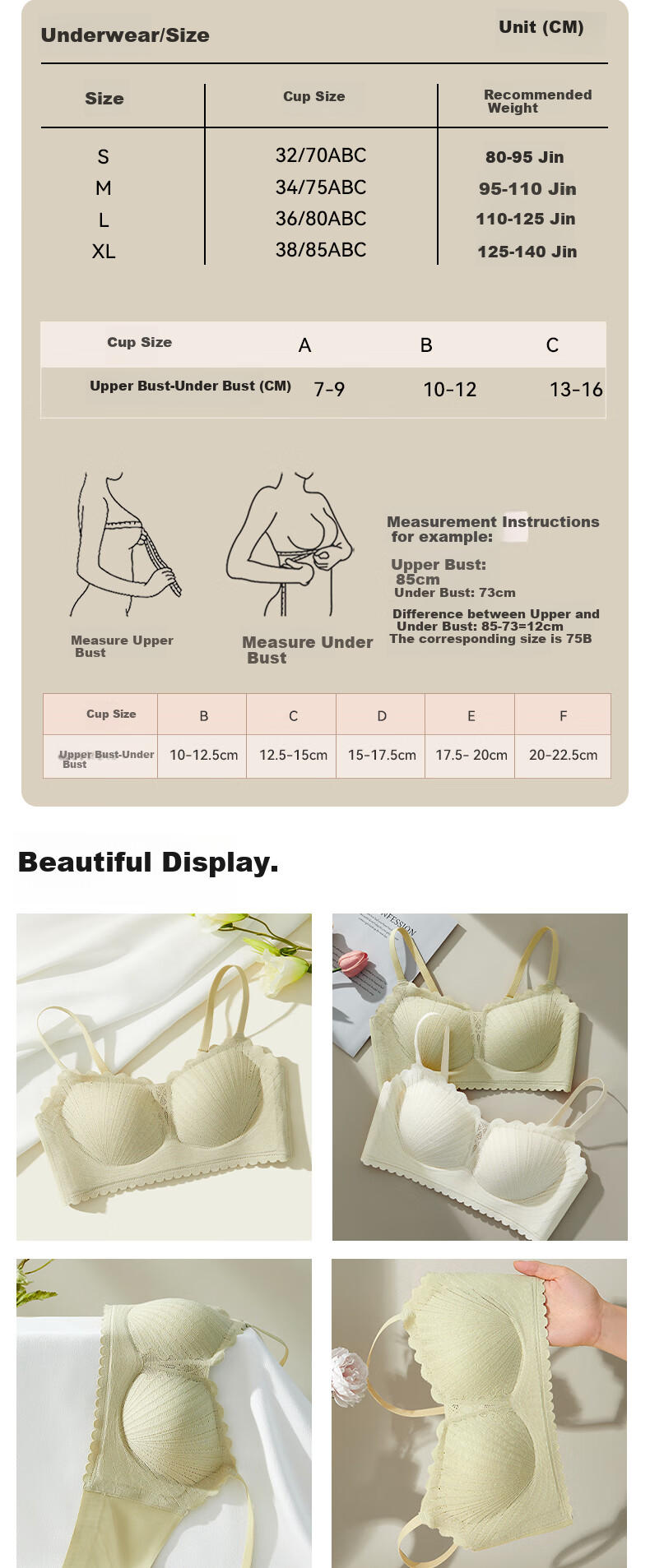 GUJIN Women's Bra for Small Breasts, Push-Up, Lift, Anti-Sagging, Side Support, Wireless, Adjustable, Lightweight, Breathable Brassiere 18