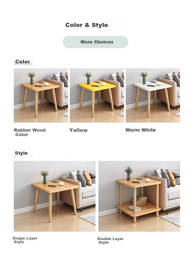 XIAOJIANGCAI Side Table, Sofa End Table, Coffee Table, Small Apartment Modern Table, Home Living Room Side Table, Bedroom Small Tea Table, White, 40 3