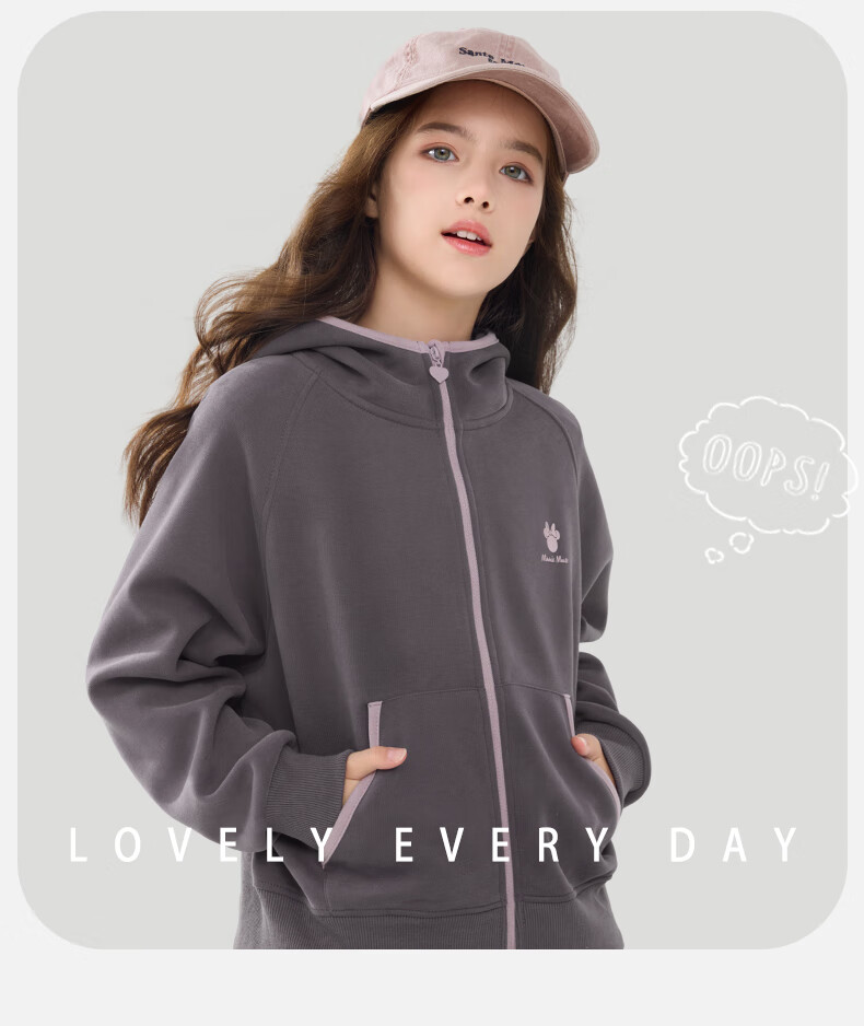 Disney Girls Casual Set Autumn New Children's Hoodie Youth Sweatpants ET026 Wind Violet 170 5