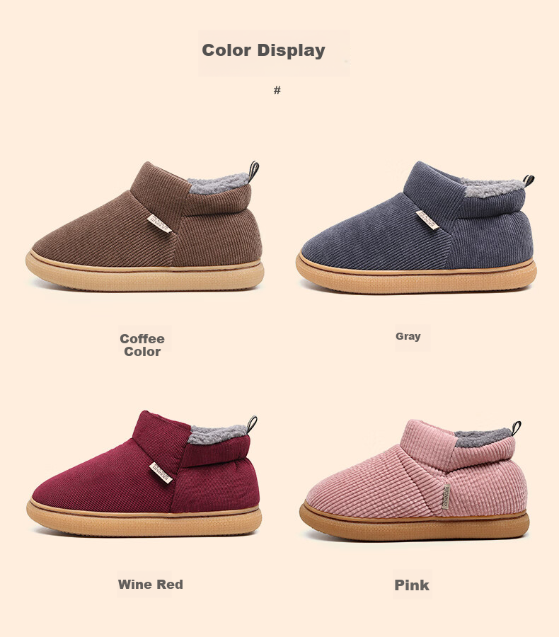 GUOLUOFEI Elderly Cotton Slippers with Heel, Non-Slip Indoor And Outdoor Wear, Warm Winter Cotton Shoes for Men And Wome 8
