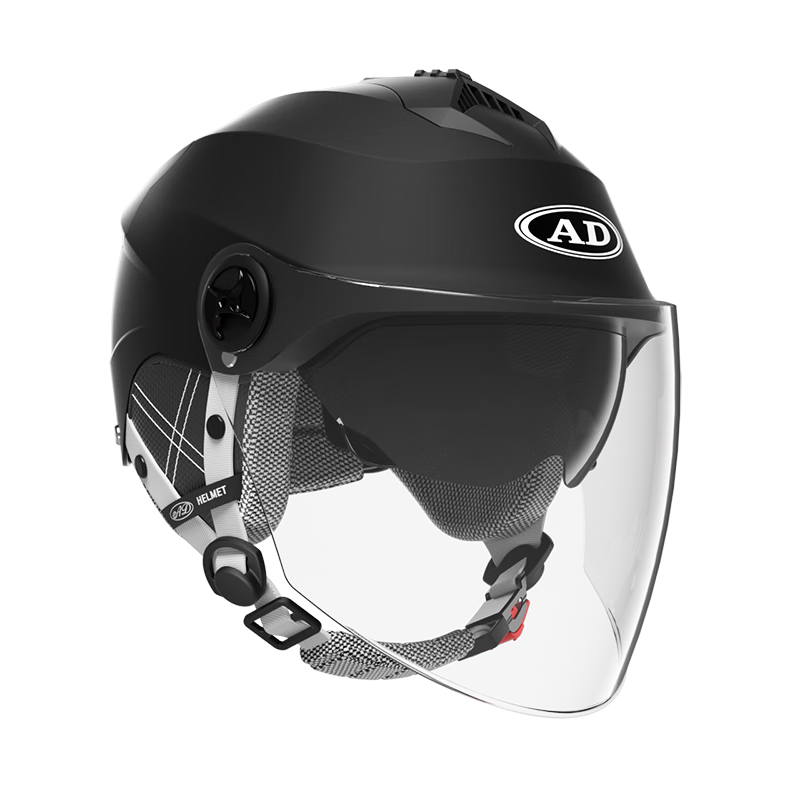 AD New National Standard Class A Electric Vehicle Helmet, 3C Certified, for Men And Women, Summer Sun Protection, Electric Scooter Safety Helmet, Unisex Lightweight Half Helmet, Motorcycle Helmet, 815 Matte Black