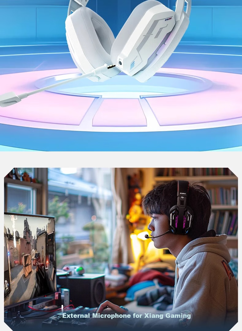 SOMIC MH201 Gaming-Grade 2.4G Zero-Lag Tri-Mode Gaming Headset Wireless Bluetooth Mobile PC Noise-Cancelling Headphones Over-Ear 7.1 Audio Positioning Black 8