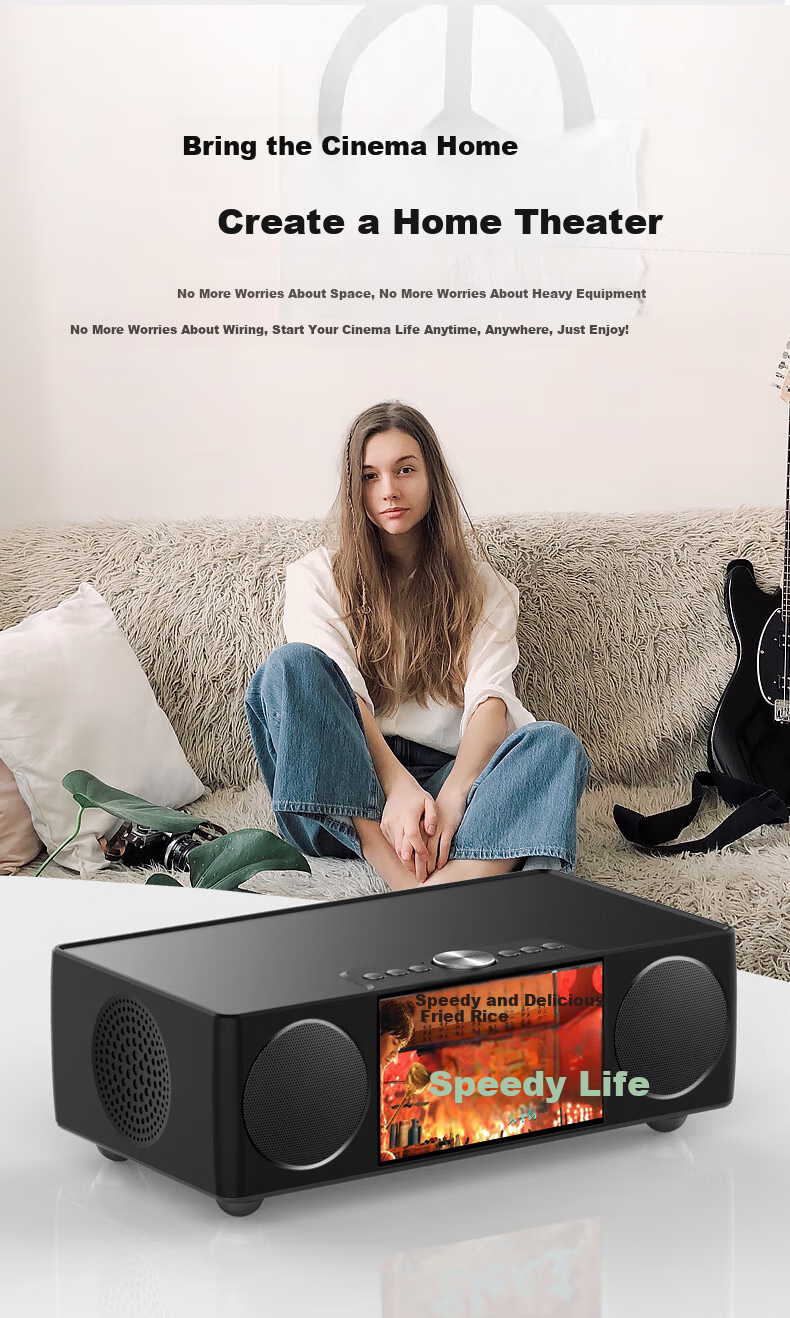 Soaiy Bluetooth Speaker Alarm Radio All-In Computer High-Quality Smart Portable Subwoofer Wireless Music Player with Card Slot LCD S69 Black 3