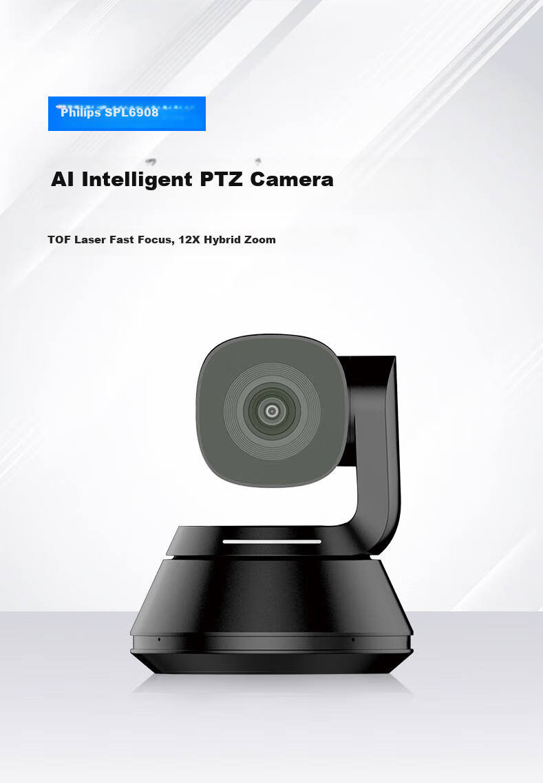 PHILIPS Video Conference Camera, 4K HD Wide-Angle Camera, 3x Optical Zoom, Computer USB Webcam, Built-In Dual Microphones, SPL6908 1