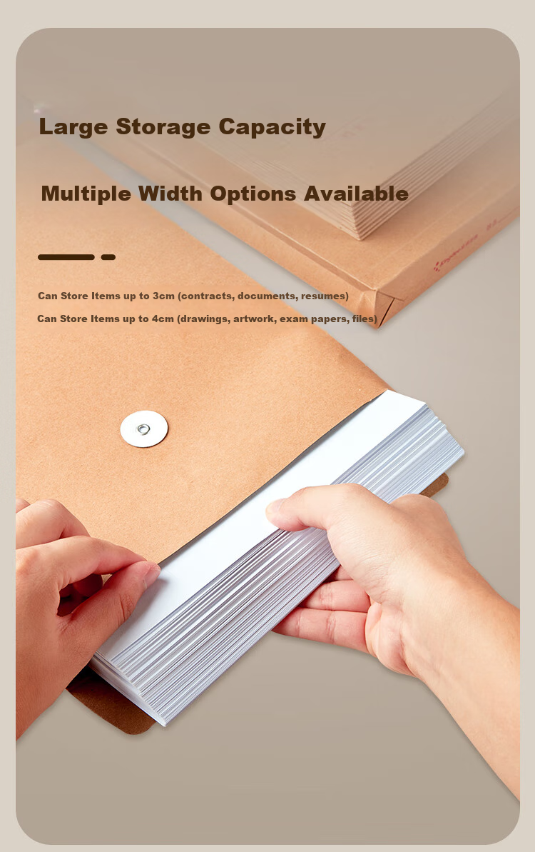 Kingdee 50 A4 File Folders Kraft Paper Document Folders for Bidding Proposals, Sealed Envelopes, Contract Folders, Team Member Folders 2