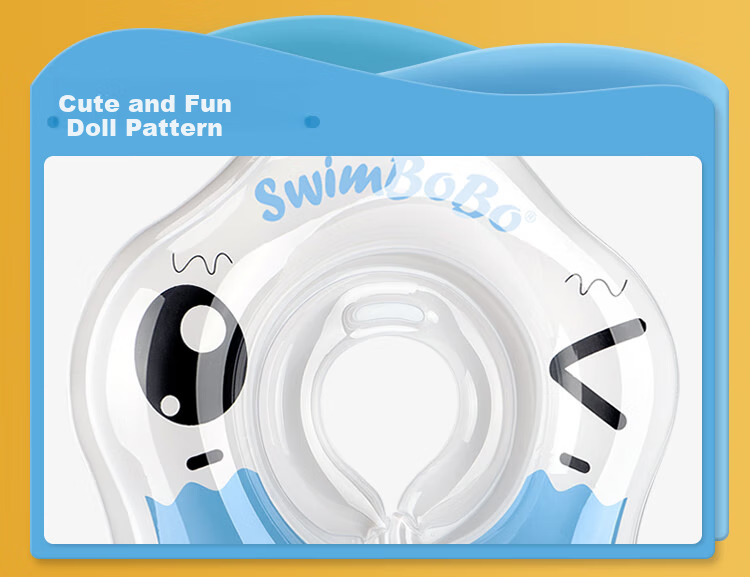 Swimbobo Infant Swim Ring with Double Air Chambers Neck Ring, 0-1 Year Old Newborn Swim Ring, Baby Bath Neck Ring K5012 Pink L 22