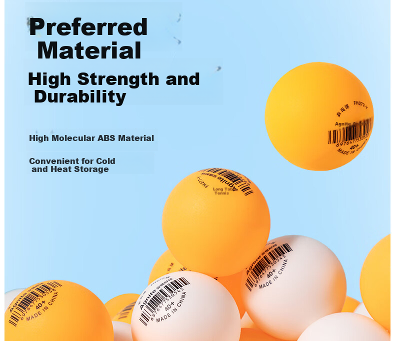 Deli & Angenite National Standard 60 Training Table Tennis Balls, ABS Upgraded Material, Competition Training Bucket, Yellow 13