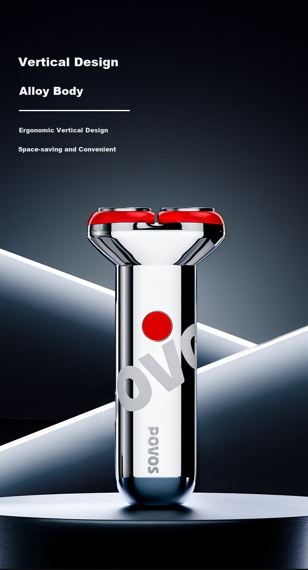 POVOS Electric Shaver, Mini Portable Full-Body Alloy Body, Washable, Fast Charging PQ3803 Modern Red, Daily Gift for Boyfriend, Husband, Father's Birthday Present 9