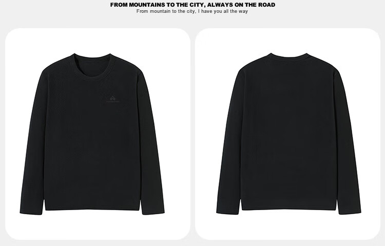 Toread Men's Fleece Pullover Spring Autumn New Round Neck Thin Polar Fleece Long Sleeve T-Shirt Warm Solid Color Base Layer Top 23