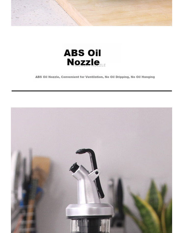 BJ Glass Oil Dispenser Set with Stainless Steel Bottles, 300ml*2, Soy Sauce And Seasoning Bottles, Vinegar Jug, Leak-Proof Oil Pourer, Non-Drip Oil Dispenser 4
