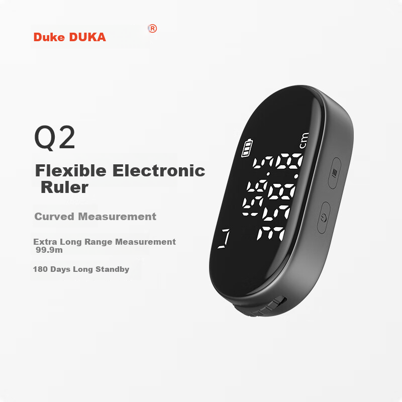 DUKA Q2 Electronic Ruler, Distance Measuring Wheel, Roller-Type Distance Meter, High-Precision Flat And Curved Surface, Type-C Charging Measuring Tool