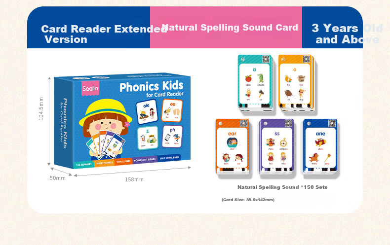 Shalin SAALIN English Enlightenment, 220 High-Frequency Words Flashcards, Children's Toy Sight Words for First Grade 27