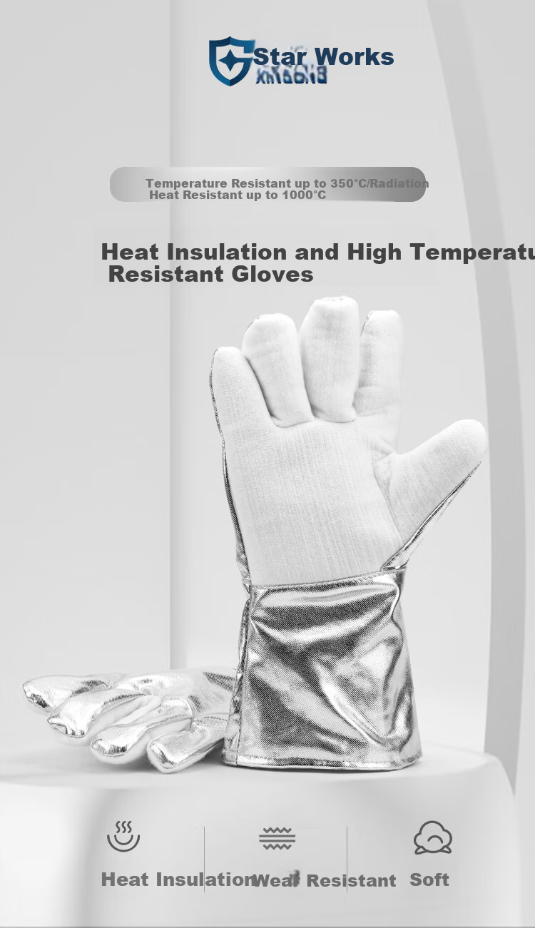 XINGGONG Heat-Resistant Gloves, Insulated, Flame-Retardant, Anti-Scalding, Microwave Oven And Baking Gloves, Protective Work Gloves, 350 Degrees, 1 Pair 1