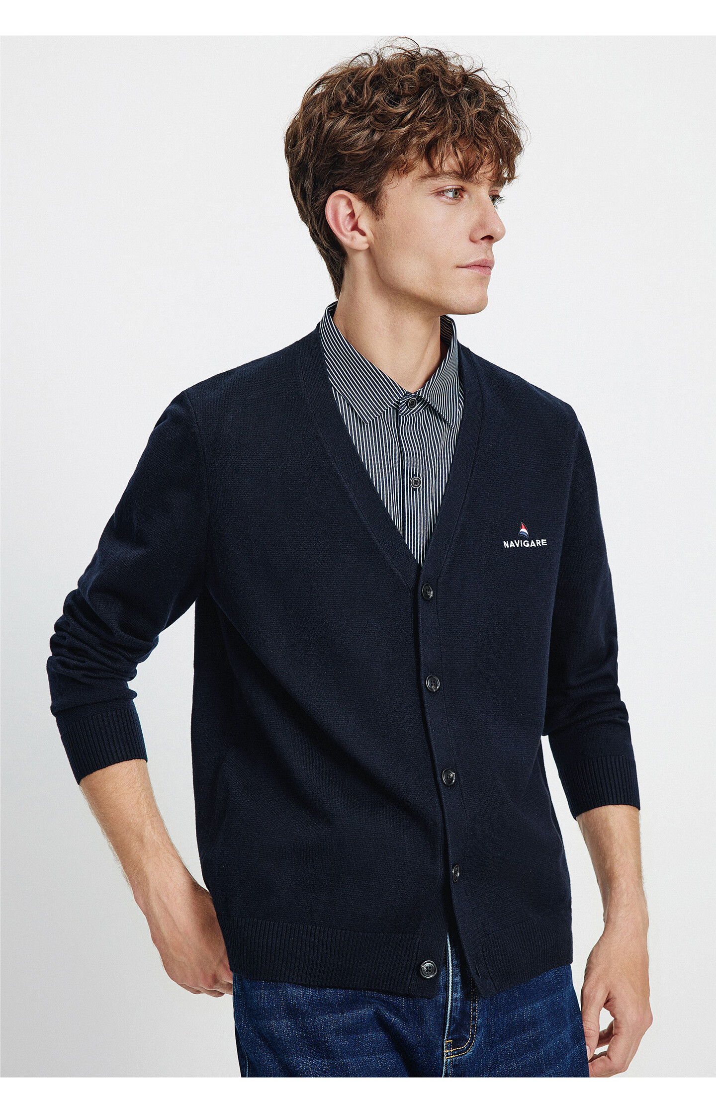 Navikail Italy Small Sailboat 25 Autumn Winter Men's Two-in-One V-Neck Knit Shirt Sweater 1144015305 6