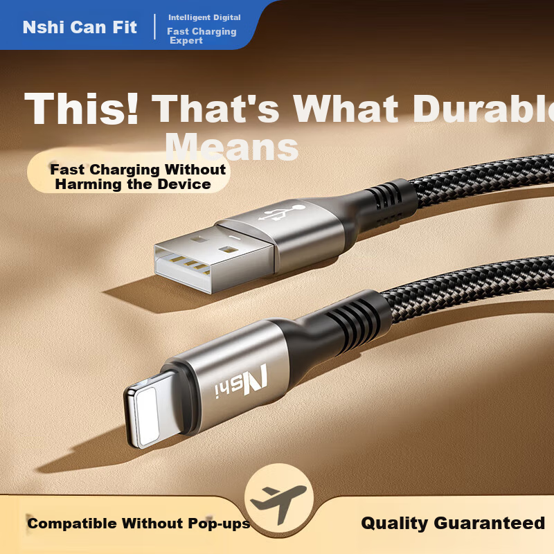 Nengshi Apple Charging Cable, IPhone 14 Data Cable, USB Fast Charging Cable, Charger Cord Suitable for IPhone 13/11/x/8/7/6 Phones And IPad, Upgraded Braided Cable, 1 Meter, Black