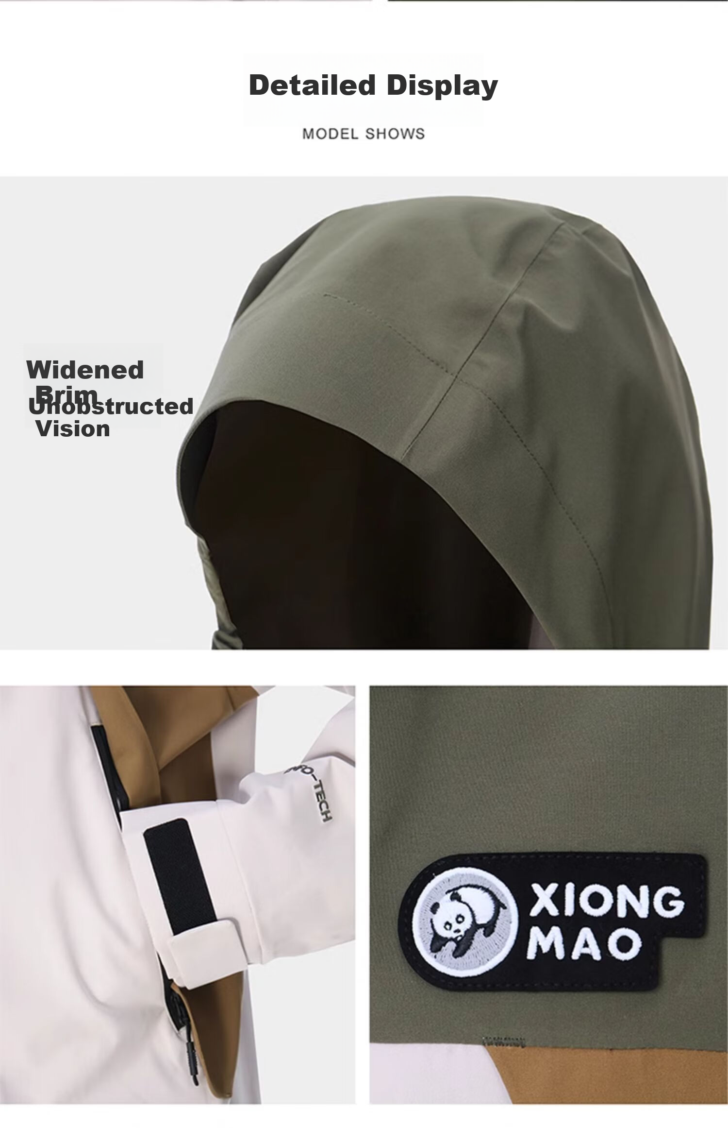 CAMEL Outdoor Single-Layer Unisex Waterproof Hardshell Jacket with Color Block Design [Panda Series] A34BATR018 24