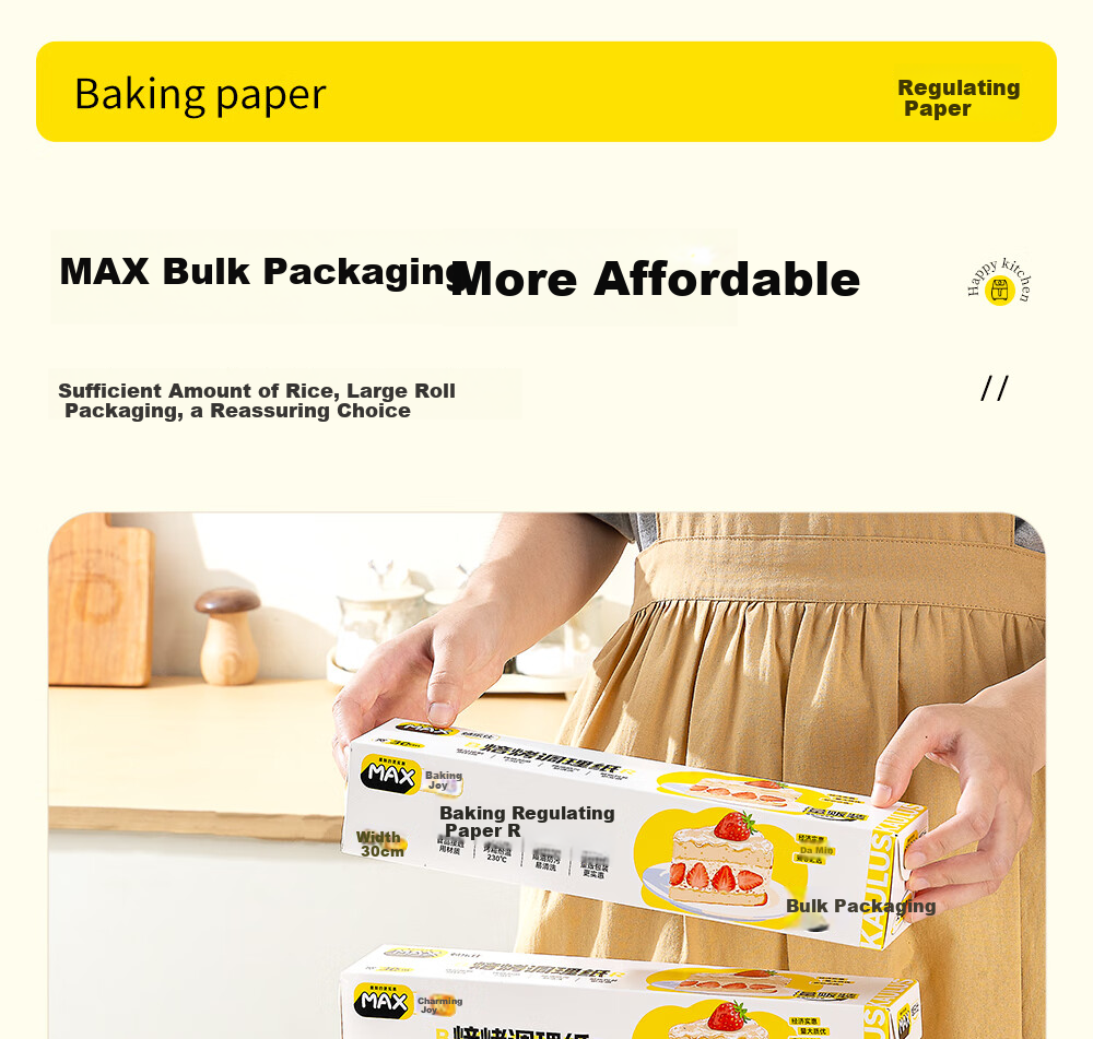 Kaulus Silicone Paper, 60 Meters * 30cm, for Oven Baking Trays, Meat Grilling, Air Fryer, Barbecue, Cake Baking 10