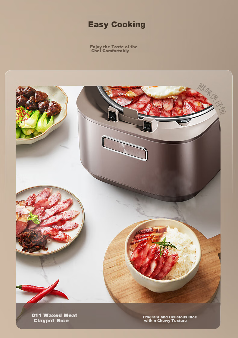 Midea Petal Rice Cooker for Home Use, 5L, Chiyang Charcoal Fire, Three-Dimensional IH Heating, Thickened, Antibacterial, Long-Lasting Charcoal, Titanium Gold Pot, One Pot Two Rices, Rice Cooker MB-CFB5089H 17
