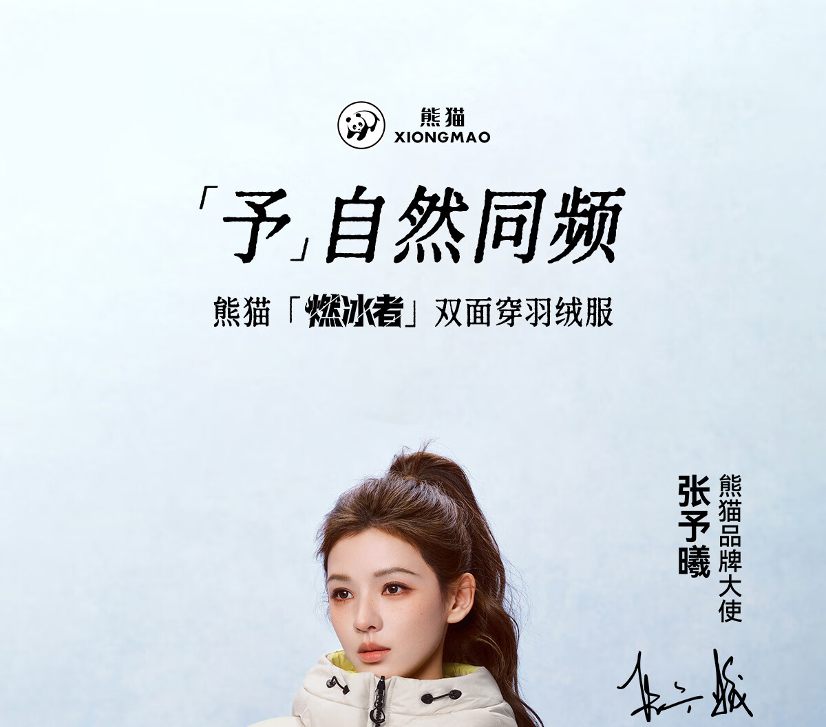 Panda Zhang Yuxi Same Style [Ice Burner] 90% Down Unisex Autumn Winter Reversible Warm High Loft Puffer Jacket, L 1