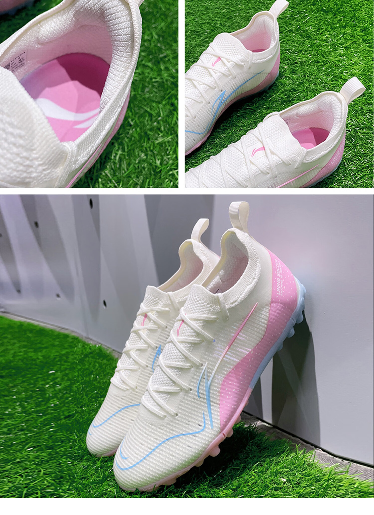 Li-Ning Men's Adult Football Shoes TF Turf Studs Youth High-End Shadow Professional Cushioning Training Sneakers Size 43 15