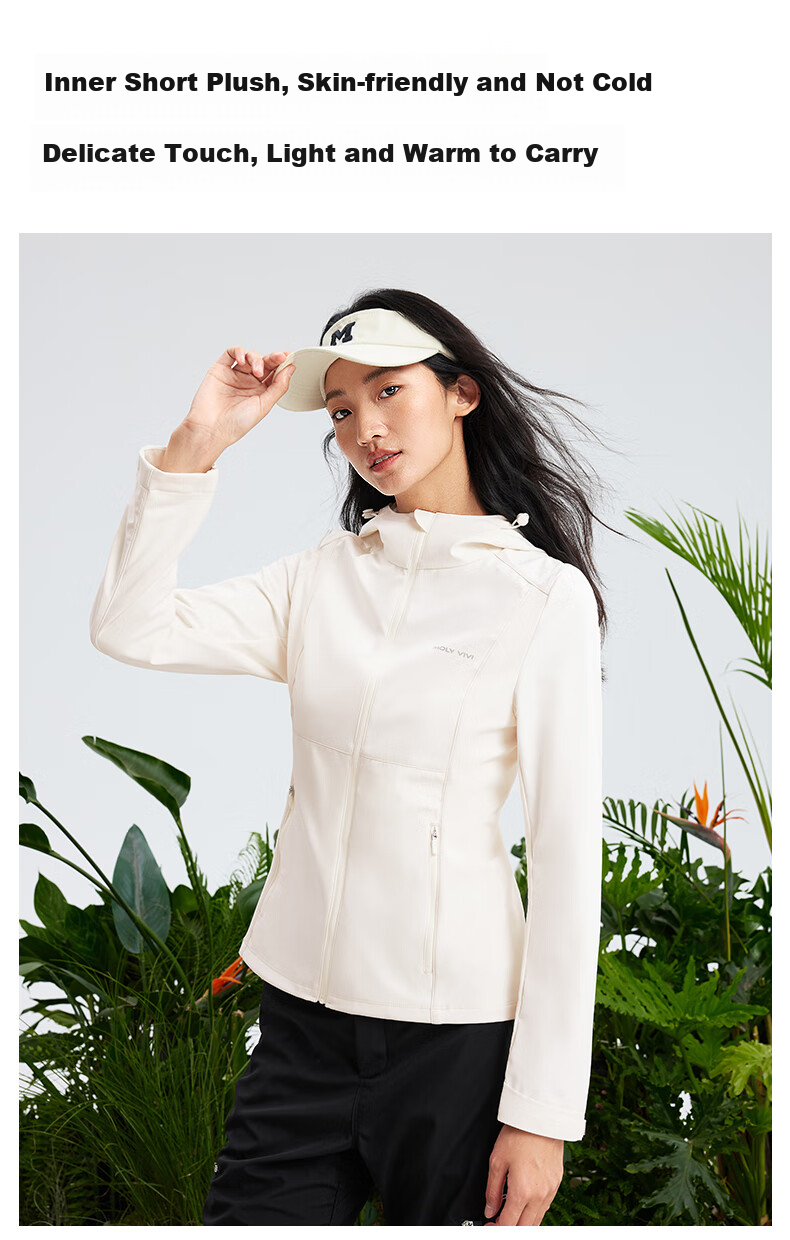 MOLY VIVI Slim-Fit Soft Shell Jacket for Women, Waist-Cinching Coat, Spring And Summer New Style Outdoor Windproof Waterproof Sports Hiking Wear, Magic Vivvi 5