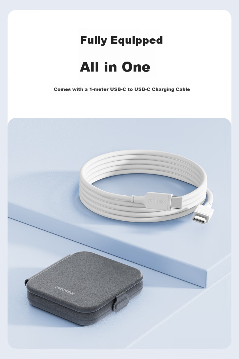MOMAX Qi2.2 True 25W Apple MFi Certified 3-in-1 Wireless Charger with MagSafe Magnetic Foldable Stand for iPhone 17 Pro Max, Watch, Earphones - Orange 8