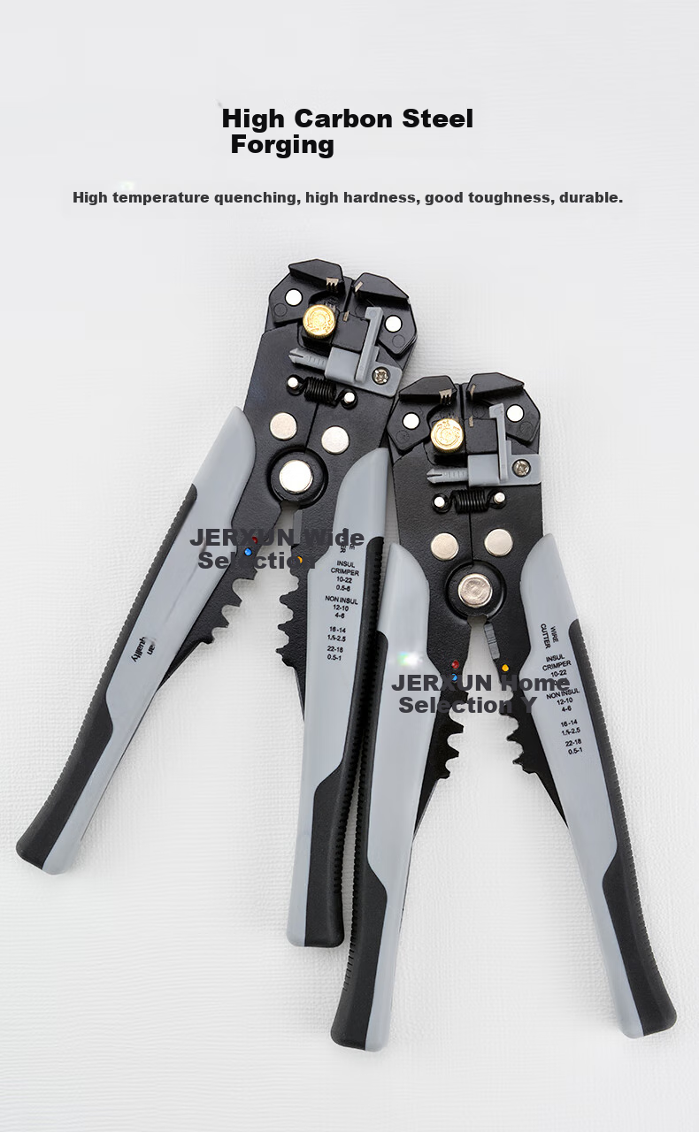 JERXUN Automatic Wire Stripping Pliers, Electrician's Wire Stripper, Wire Cutter, Terminal Crimping Pliers, Multifunctional Fiber Optic Cable Stripping Pliers 3